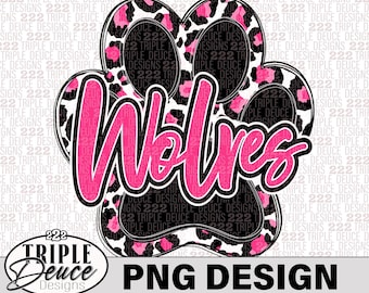 Wolves Breast Cancer Awareness PNG Design