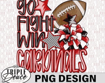 Cardinals-Go Fight Win-Red-PNG Design, Preppy Mascot-Verdigris