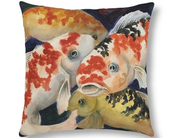 Koi Pillow | Koi fish Throw Pillow | Outdoor Pillow | Patio Pillow | Waterproof Pillow | Garden Pillow | Decorative Pillow | XL Pillow