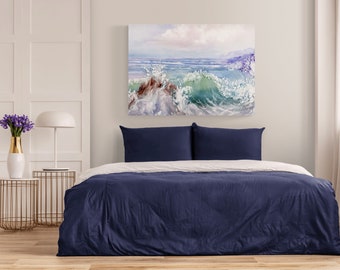 Coastal Wall Art | Ocean Landscape | Nautical Wall Art | Seaside | Ocean Sunset Wall decor | Ocean Painting | Nautical Art | Canvas print