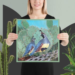 Wachteln Paar Matte Poster