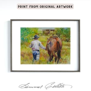 Cowboy Wall Art | Cowboy Print | Country Western Art | Farmhouse Wall Art | Cowboy Art Print | Southwest Scene | Sonoran Desert | Arizona