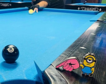 Custom Minion 8 Ball Taschenmarker; APA, Mark Your Pocket, Billard Geschenk, Laser graviertes APA Pool Zubehör