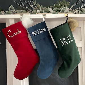 Bestickt - Samt-Weihnachtsstrümpfe - Gestalten Sie Ihre eigenen