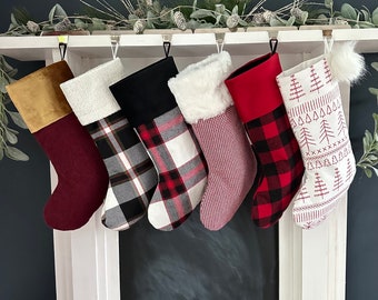 Velvet, Plaid, Fur Christmas Stockings - Design Your Own Set