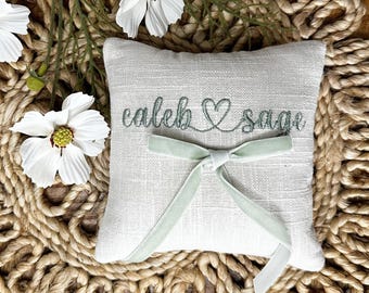 5 inch - Lovebug Linen Ring Bearer Pillow