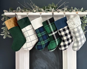 Velvet, Plaid, Fur Christmas Stockings - Design Your Own Set