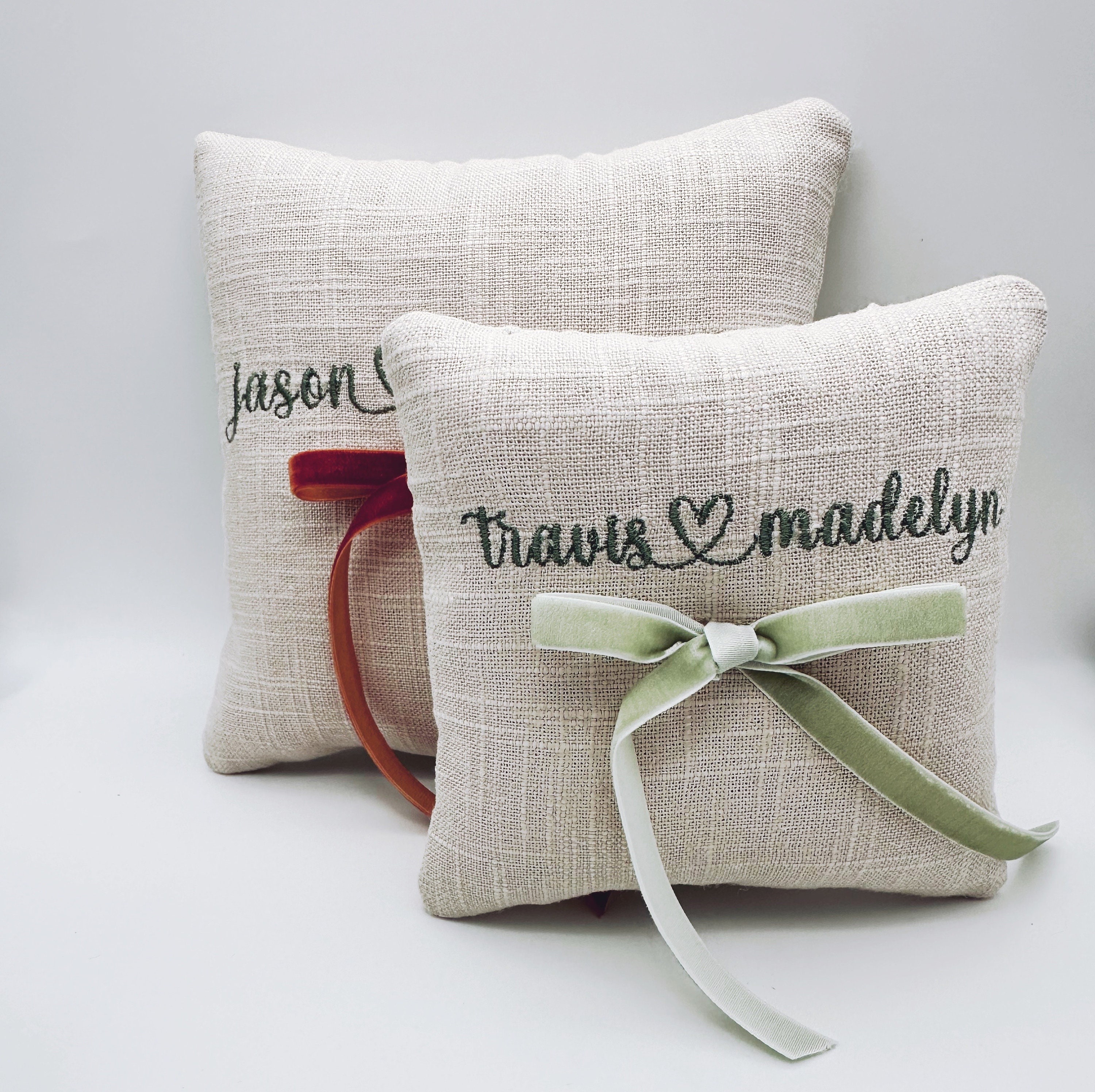 7 inch-Lovebug Linen Ring Bearer Pillow