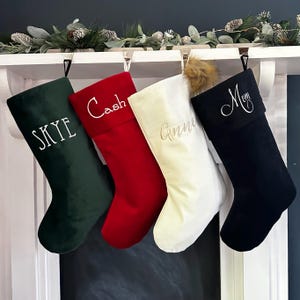 Embroidered - Velvet Christmas Stockings - Design Your Own