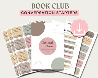Fiction Book Club Conversation Starters: Printable Flash Cards (PDF Download)