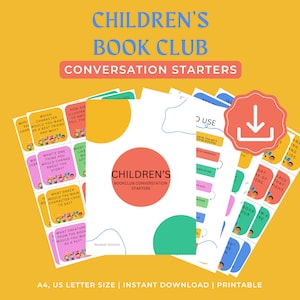 子どもの読書クラブの会話のきっかけ 子どもの読書クラブのアクティビティ フラッシュカード 印刷可能な子どもの読書クラブのアイデア 図書館員や教師向け