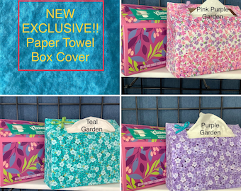 NEW!**Paper Hand Towel Singles Box Dispenser Cover Fabric EXCLUSIVE  Size 9.1"x8"x3" Some Holidays are now available!