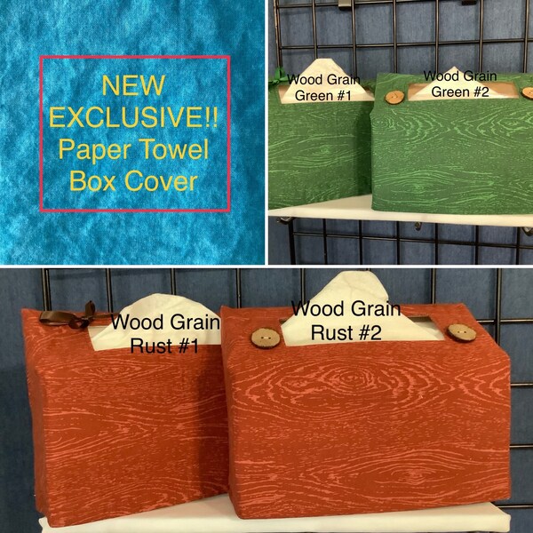 NEW! Paper Hand#Towel Box Dispenser Cover Fabric EXCLUSIVE  Size 9.1"x8"x3" Some Holidays are now available!