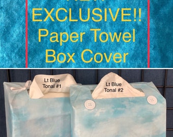 NEW! Paper Hand*Towel Singles Box Dispenser Cover Fabric EXCLUSIVE  Size 9.1"x8"x3" Some Holidays are now available!