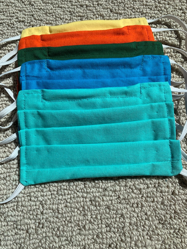 Set of 4 Cotton Reusable Face Masks With Nose Piece Wire and Filter