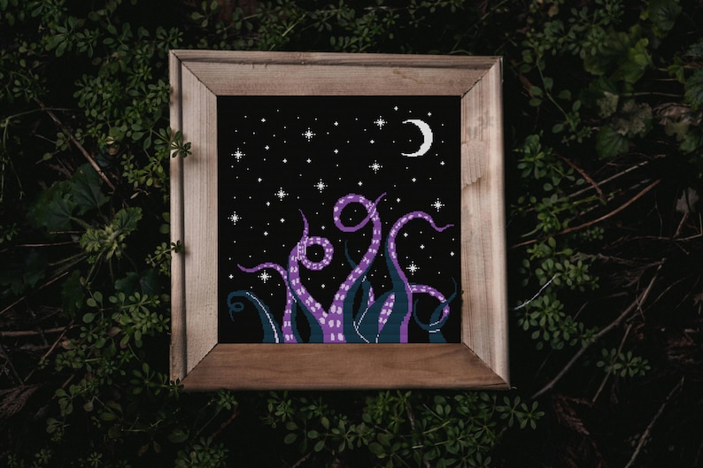 Kraken and the Moon from Mushroom Moon XStitch