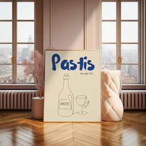 Wandposter „Pastis s'il vous plaît“ – digitaler Download, französische Wandkunst, perfekte Dekoration für Zuhause, Bar oder Restaurant