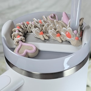 3D Printed Dragon Straw Accessory: Valentine&#39;s Day Tumbler Decoration