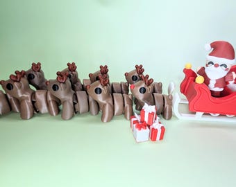 Memory Lane GIANT 3 FT. SET Rudolph Santa's Sleigh: Light-up Nose