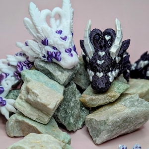 Long Dark and Light Heart Articulated Dragons