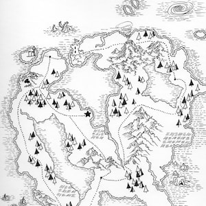 Fantasiekaart voor D&D (digitale afbeelding)