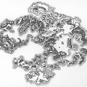 Avatar: The Last Airbender Mapa estilo fantasía de las 4 naciones (imagen digital)