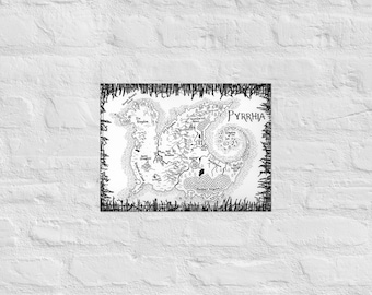 Wings of Fire Pyrrhia fantasy map (poster)