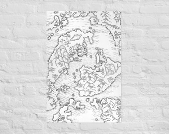 Fantasy Map for DnD Homebrew Campaign POSTER