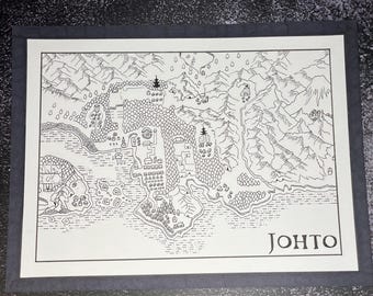 Pokemon Johto Fantasy Map (digital image)