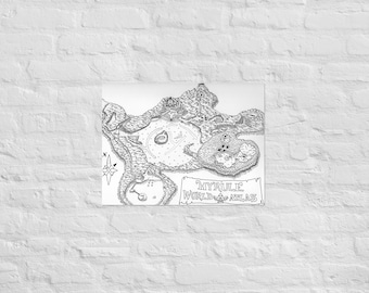 Ocarina of Time hand-drawn map POSTER