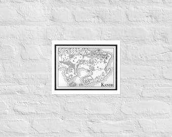 Pokemon Kanto Fantasy Map POSTER