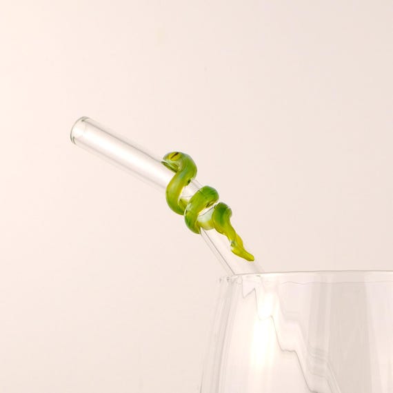 Anaconda Glass Straw | Handmade Snake Lover Gift