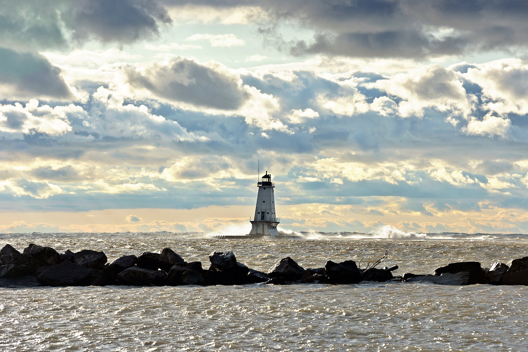 Light Lighthouse Michigan Photography Etsy