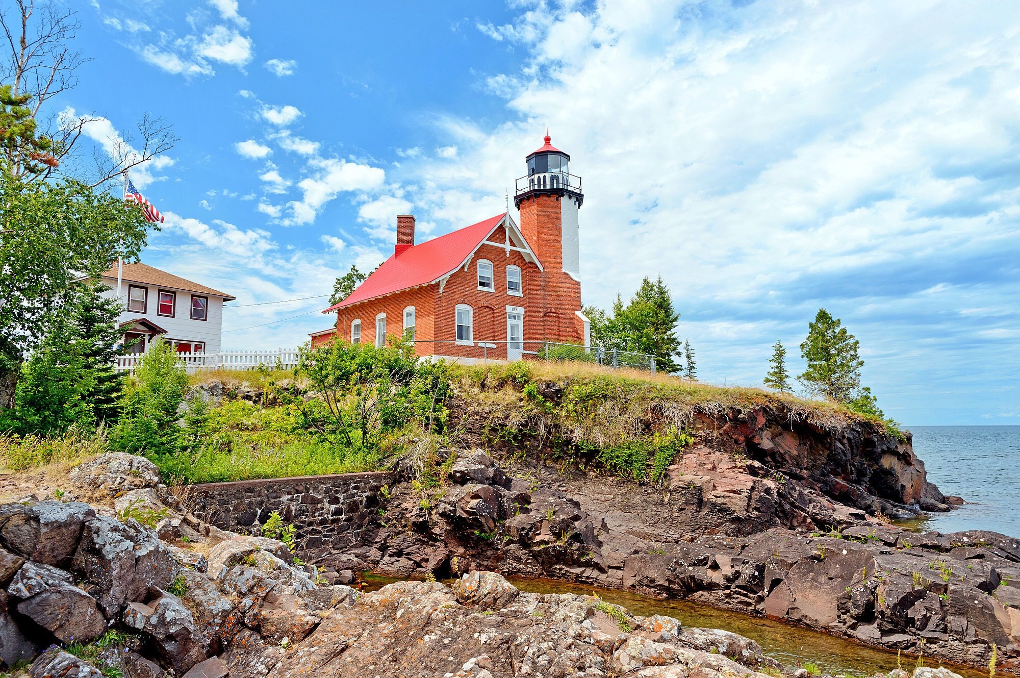 Eagle Harbor Lighthouse Vibrant Eagle Michigan Photography photo