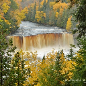 Autumn's Last Hurrah - Tahquamenon Falls - Michigan Photography - Made to Order