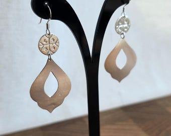 Boho Mapuche silver earrings