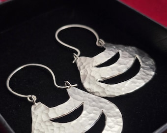 Mapuche Inspired Chaway Earrings – Handcrafted Fine Silver Jewelry, Boho Rustic Earrings