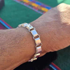 man silver Mapuche bracelet