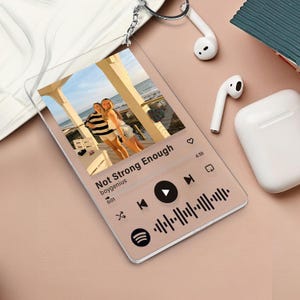 Custom Song Photo Keychain, Personalized Besties Photo & Music Keyring, Gift For Besties, Soul Sister Gift, Galentine Day Best Friends Gift