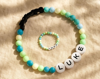 Personalized Pet Name Necklace & Bracelet Set: Dog Cat Memorial Jewelry