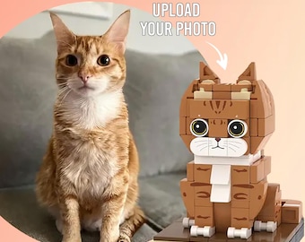 Custom Cat Brick Figure: Personalized Pet Memorial Keepsake