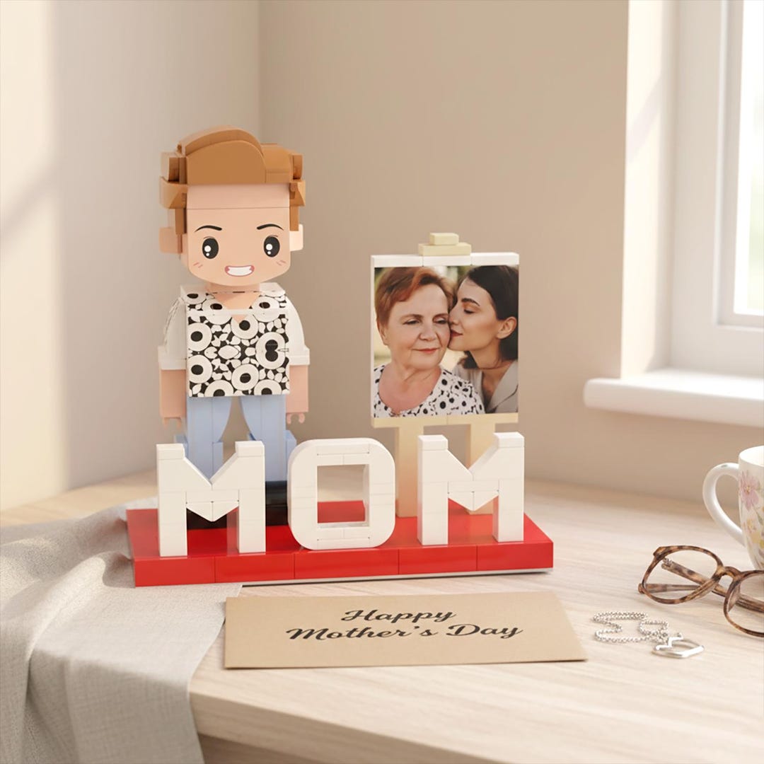 Custom Brick Photo Figure, Mother's Day Gift for Mom, Grandma Keepsake ...