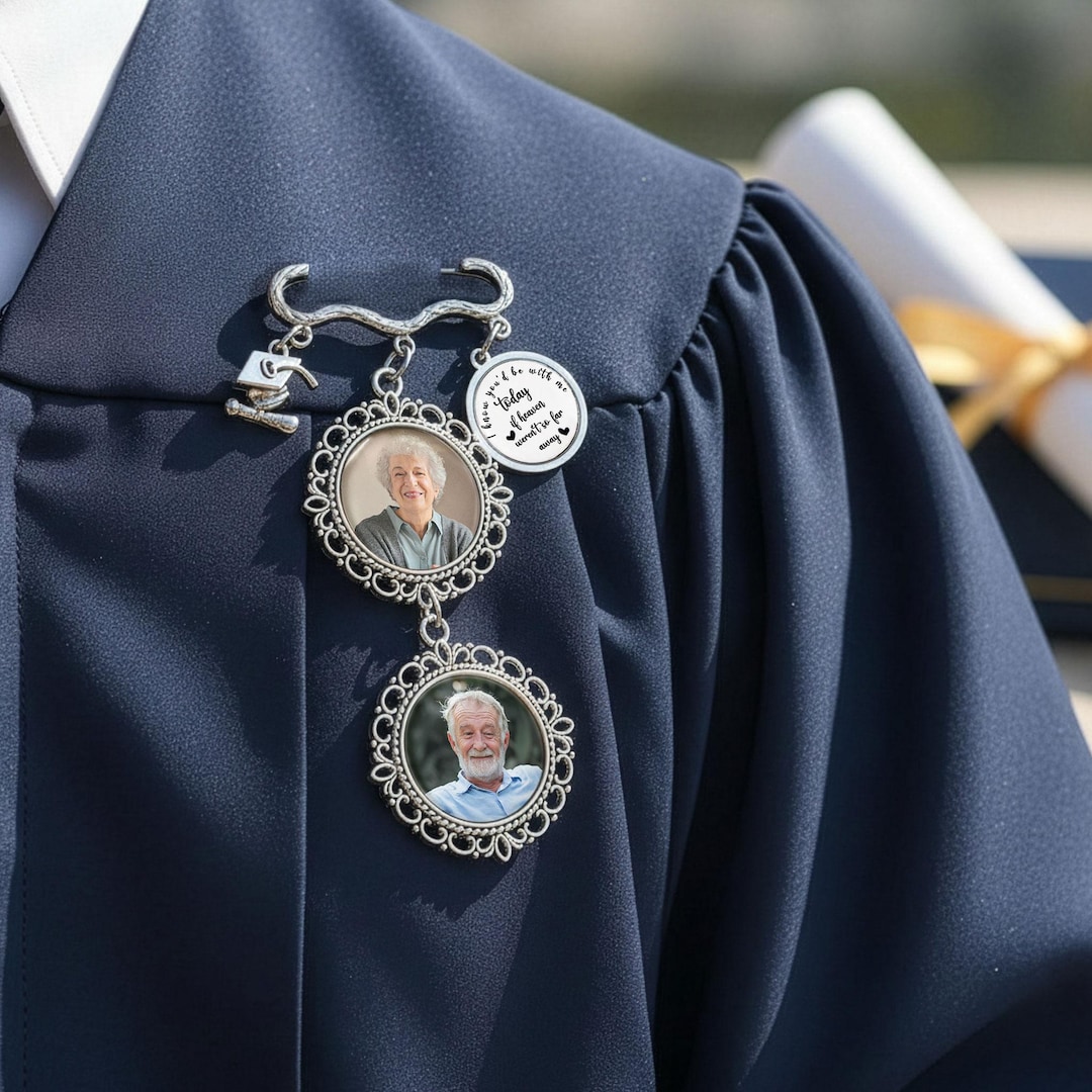 Graduation Memorial Photo Pin, Custom Tassel Brooch With 1–6 Photo ...