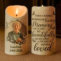 Personalized Memorial LED Candle with Photo: Sympathy Gift