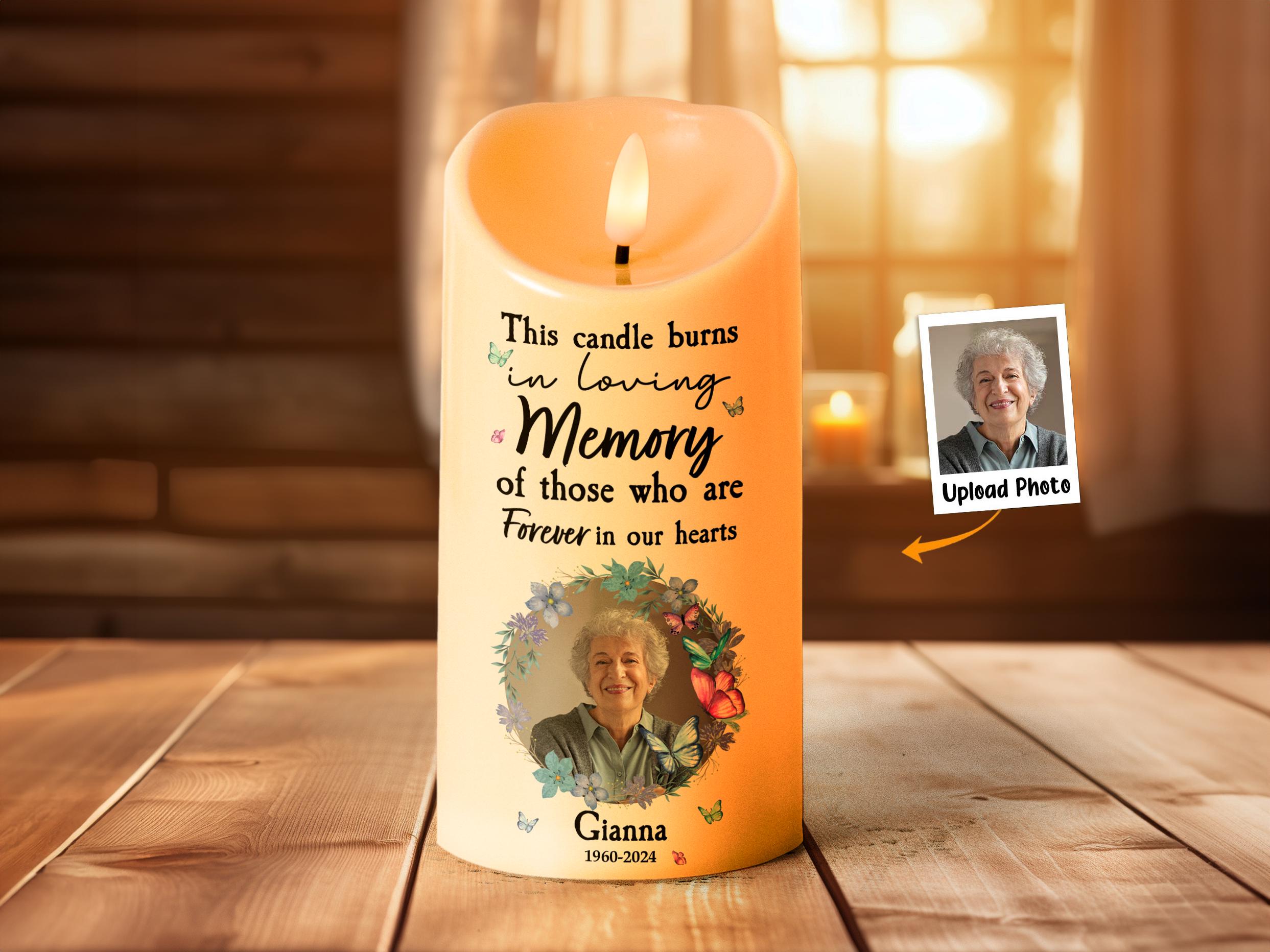 Personalized Memorial Photo LED Candle: Bereavement Gift - Etsy