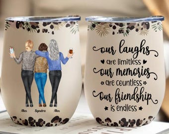 Personalized Friend Wine Tumbler: Custom Friendship Gift