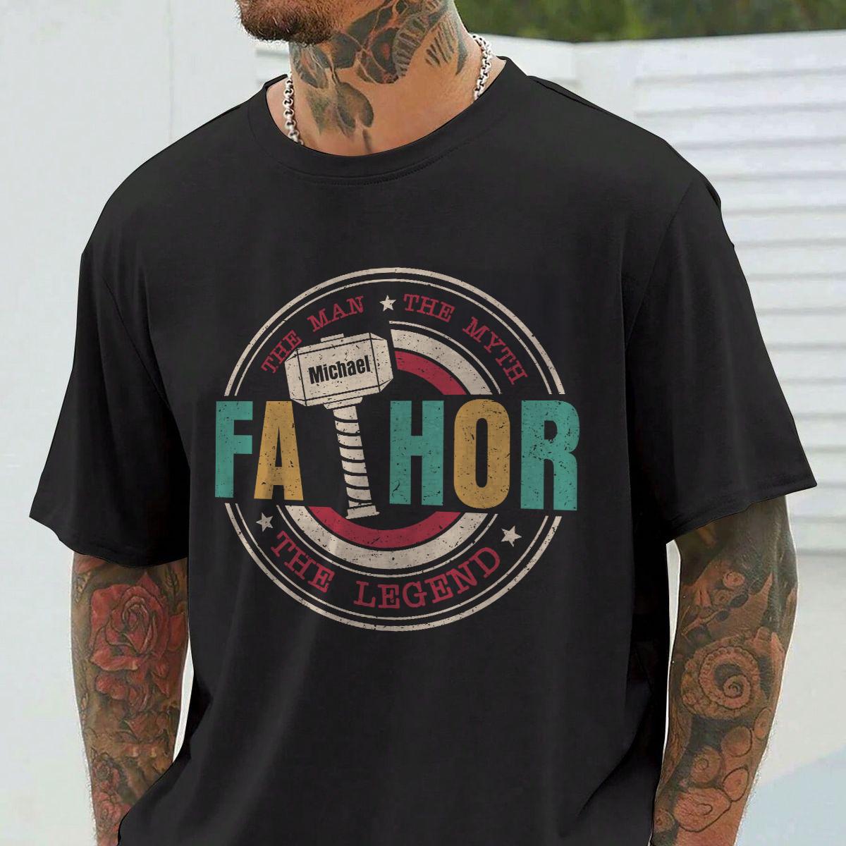 Comfort Colors® Fathor Father Shirt Funny Superhero Dad T-Shirt Fathers Day Gift for Dad from Daughter or Son, New Dad, Cool Dad Tee for Men
