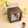 Custom Text & Photo Flipbook Music Box: Personalized Wooden Animation Album with Light