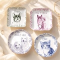 Custom Pet Portrait Jewelry Dish, Toile De Jouy Pet Ring Dish, Personalized Dog Cat Trinket Dish, Pet Lover Gift product logo