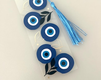 Blauwe boze oog acryl bladwijzer